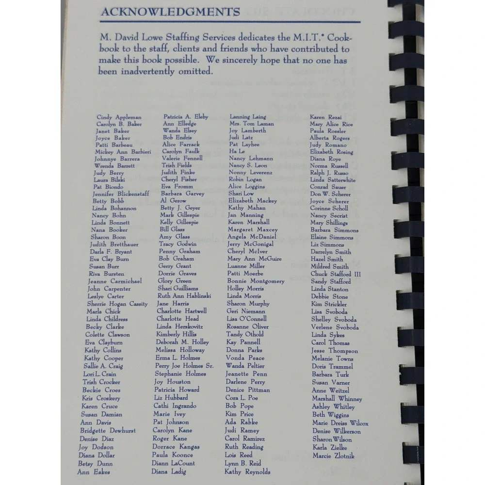 The M.I.T. Cookbook Missing Ingredient Time M. David Lowe Staffing 6th Edition